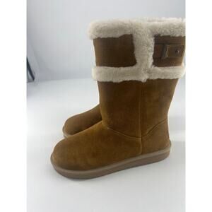 Koolaburra Ugg Winter Boots Womens Size 8 Brown Tan Suede Chestnut Tall New